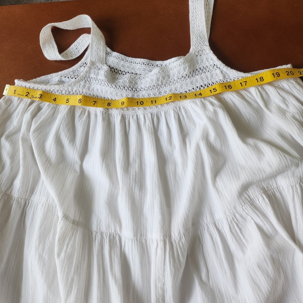 Universal Threads Womens White Tiered Boho Cotton Babydoll Dress Size XXL Bridal - Picture 10 of 10